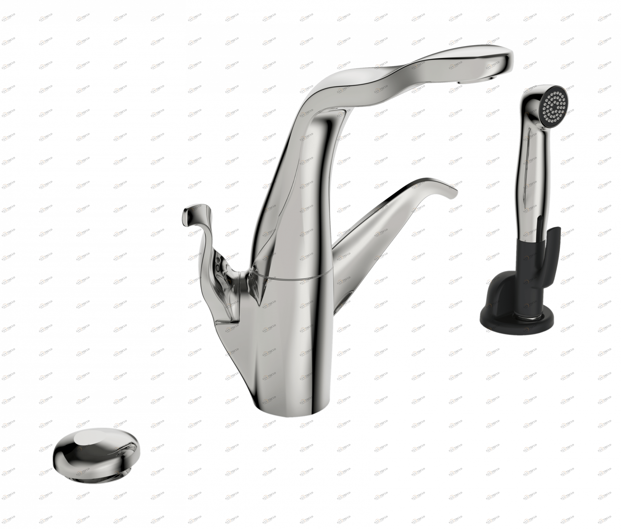 Oras 8227F Смеситель для кухни с клапаном, 230/12 V 8227F ALESSI Swan By Хром 