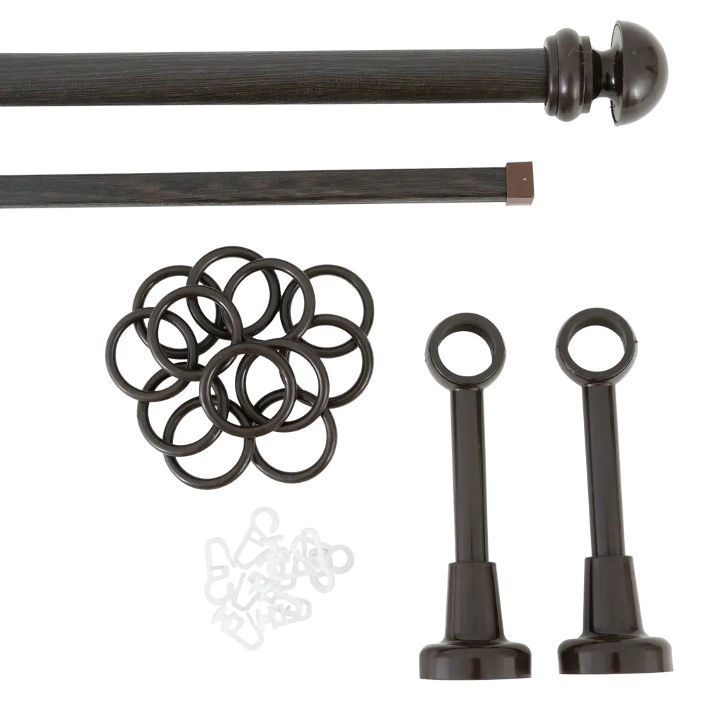 Двухрядный карниз РУССКИЕ КАРНИЗЫ 160 см венге для многослойного оформления окон 82687876 STLM-0034004 - Вид №1