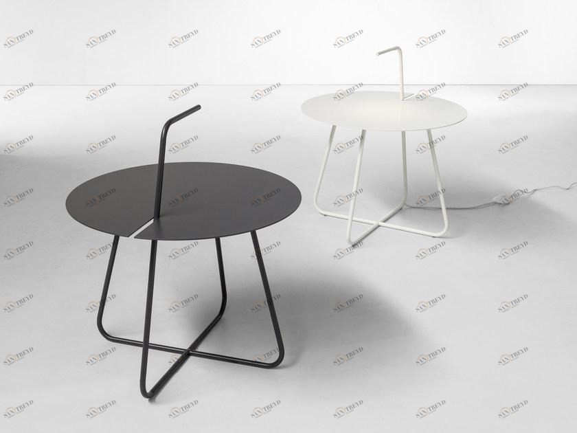 Bonaldo Круглый светлый стол из крашеного металла sun-id-1355797