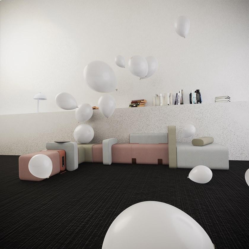 Marine Peyre Editions Модульный диван из ткани Bflex special sun-id-1385774 - Вид №4