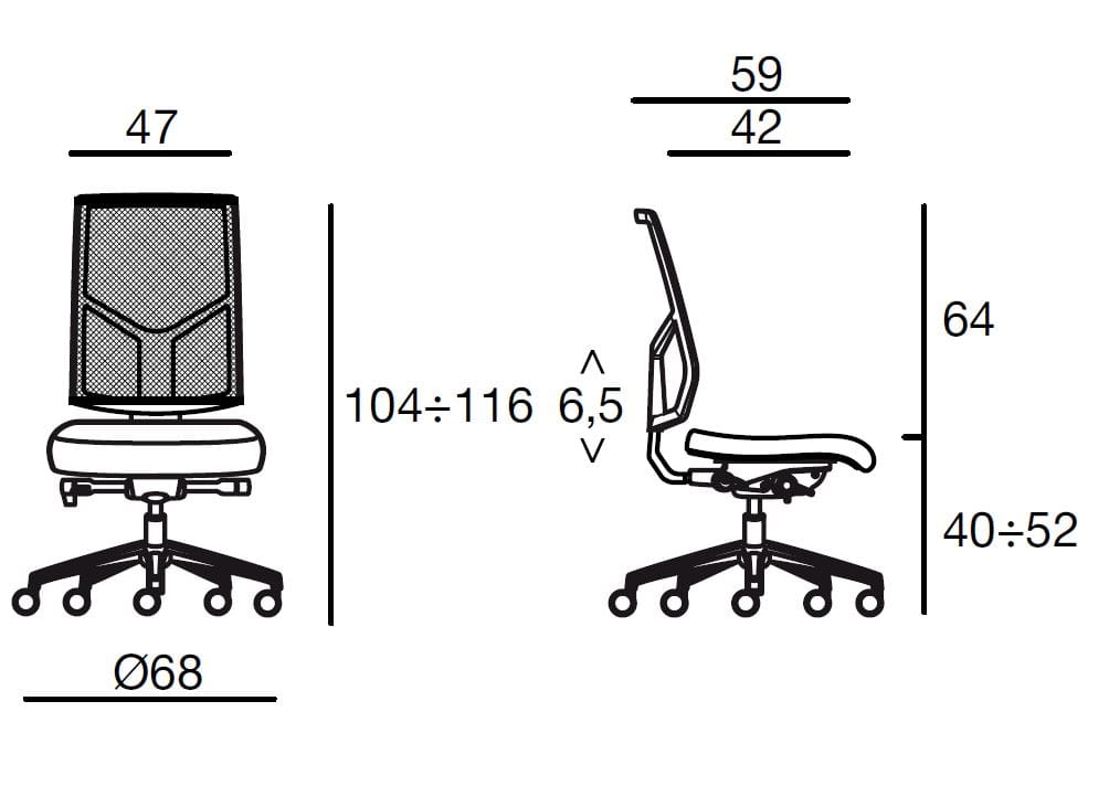 Сетчатое вращающееся офисное кресло Sesta Sax Net ARCH-00083050 - Вид №2