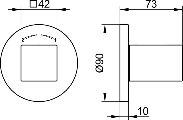 59056010001 Встраиваемый переключатель на 2 потребителя DN 15 KEUCO Edition 90 - Вид №2