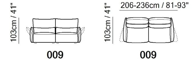 2-местный тканевый или кожаный диван Natuzzi Italia Wellbe ARCH-00148138 - Вид №10