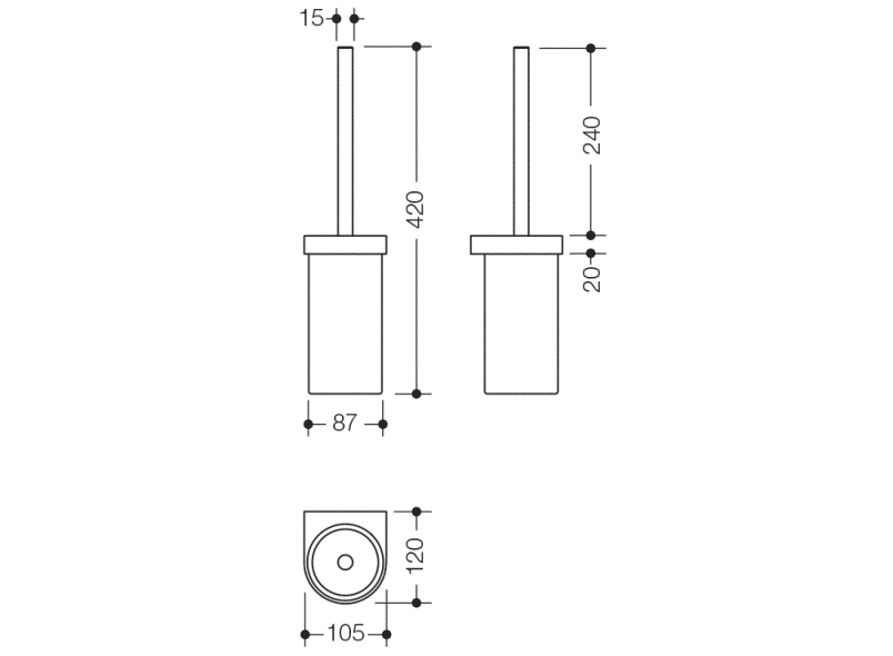 800.20.10045 Набор туалетных щеток HEWI Trennwandzubehör  - Вид №4