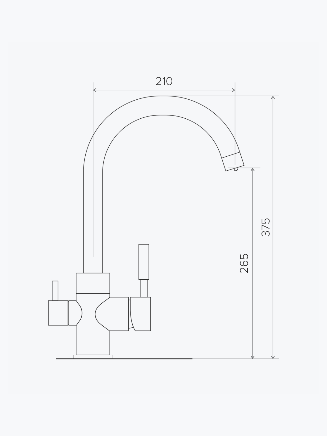 627666 Смеситель кухонный "Элара Дуо" в тон мойки Polygran  - Вид №1