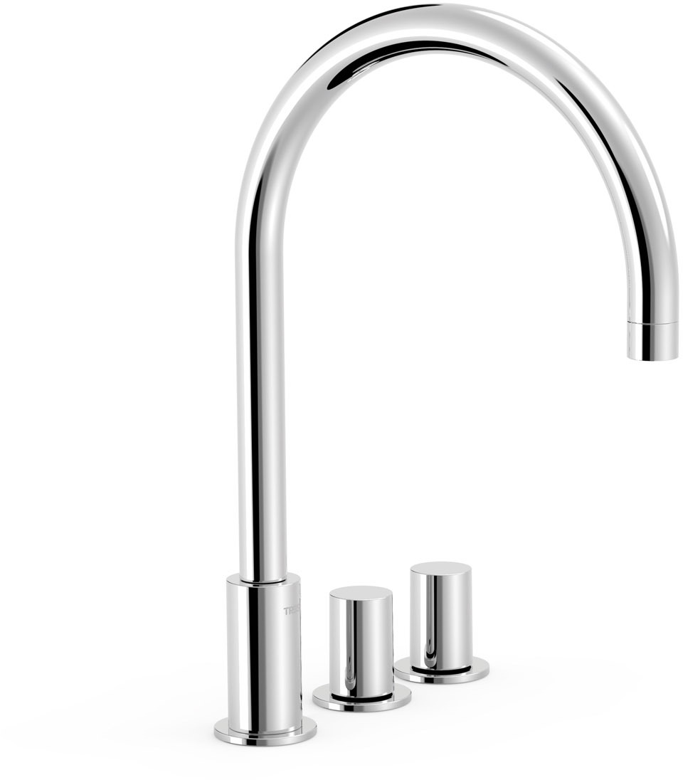 Смеситель для умывальника с 3 отверстиями для учебы на бортике-06110501 TRES