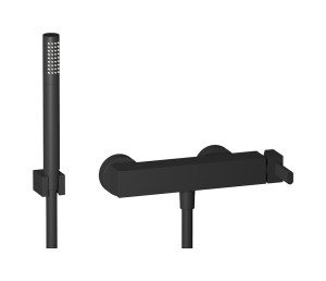 Встроенный смеситель для душа в комплекте с душевым гарнитуром. WE ARE IB aa312np Matt Black Superbox