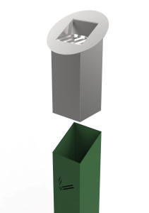 Стальная напольная пепельница для общественных мест