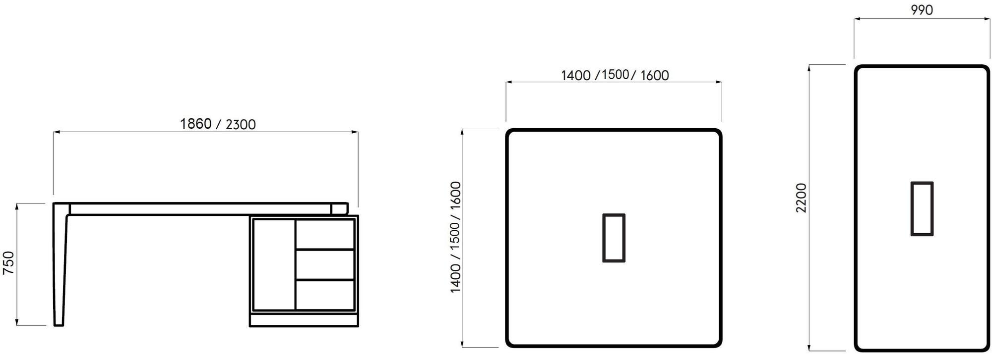 Cider Edition Квадратный стол для переговоров с системой управления кабелями I-land sun-id-1384546 - Вид №5