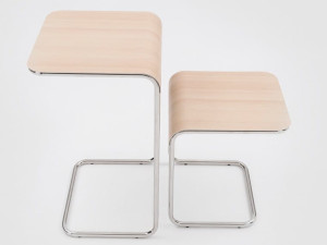 Хромированный металлический журнальный столик и столешница Dinoc