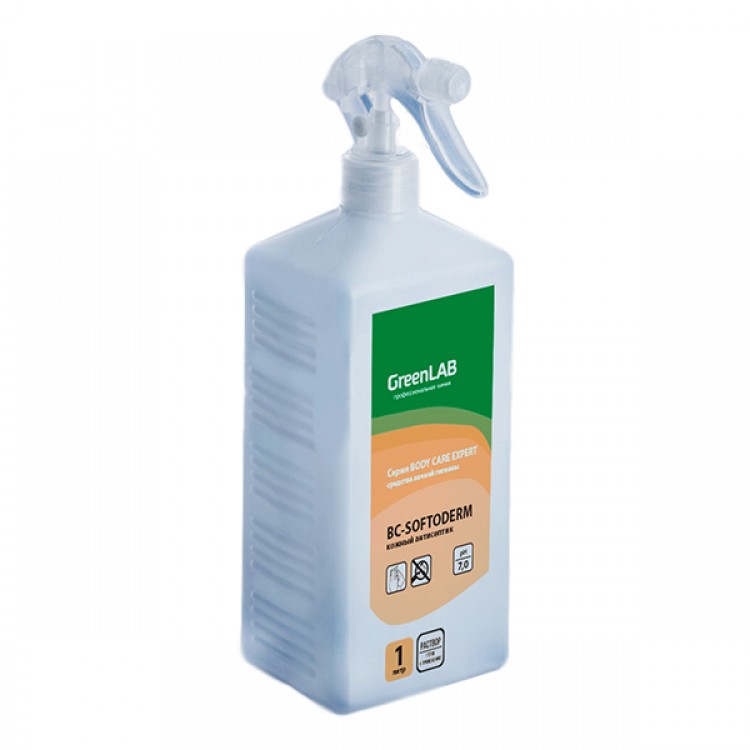 BCT-321/1 GreenLAB BC - SOFTODERM, 1 л, флакон с триггером. Нейтральное дезинфицирующее средство (кожный антисептик) на основе изопропилового спирта 