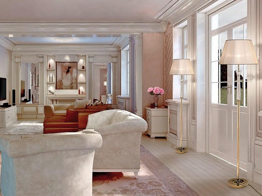 Possoni Illuminazione Торшер из чистого золота с хрусталем и абажуром Vicky 37089/p - Вид №1