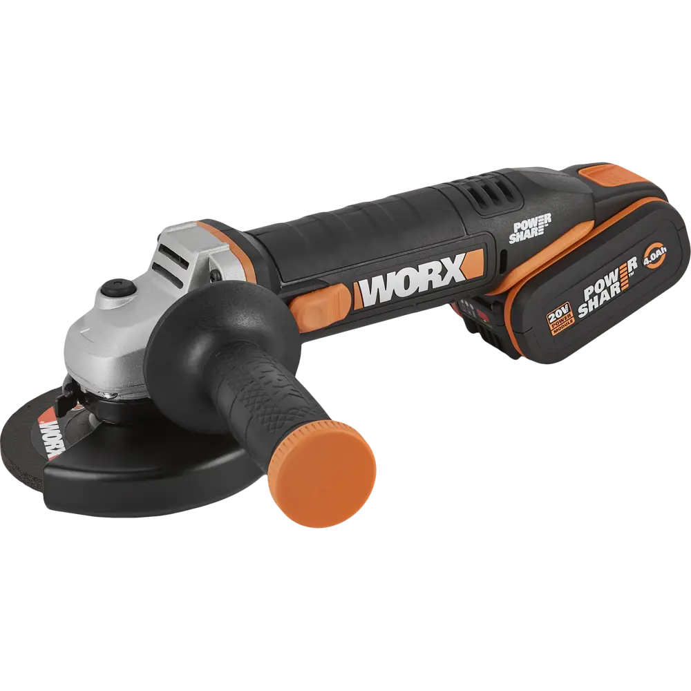 УШМ (болгарка) аккумуляторная Worx WX803, 20 В Li-ion 4 и 2 Ач, 125 мм STLM-2009571
