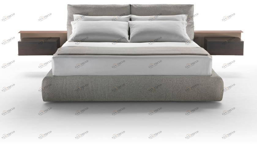 Flexform Двуспальная кровать из ткани с мягким изголовьем Newbridge sun-id-1510066