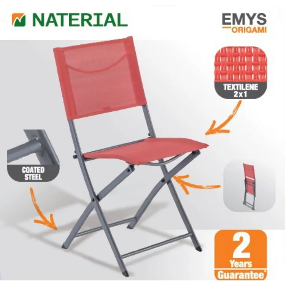 Стул Naterial Emys Origami складной 52x42x83 см сталь красный 81956393 STLM-2172913  - Вид №19