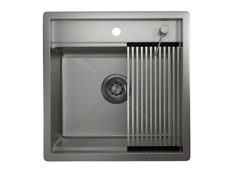 KS-5051, СТАЛЬ МАТОВАЯ , стальная кухонная мойка KITCHEN SPACE GRANULA 5051-ST352 - Вид №1
