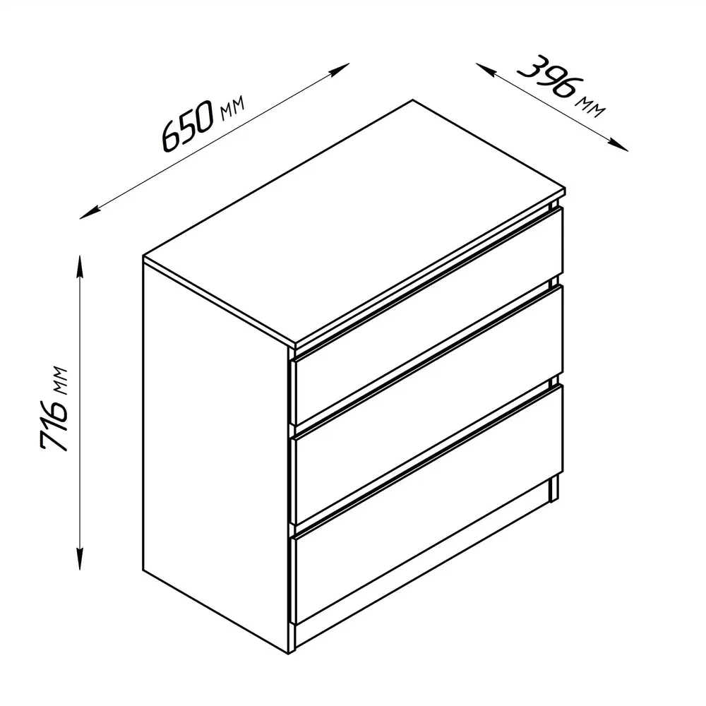 Комод Santreyd Праксис с тремя вместительными ящиками в скандинавском стиле 89393049 STLM-1326863 - Вид №4