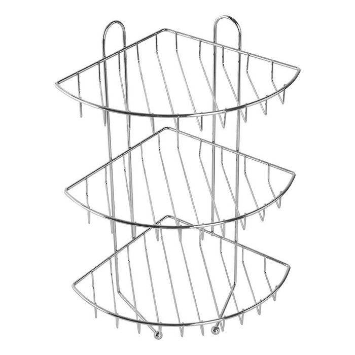 110WC30M44 Полка тре*ъярусная угловая с крючками проволока стальная 10 Milardo Shelf - Вид №1