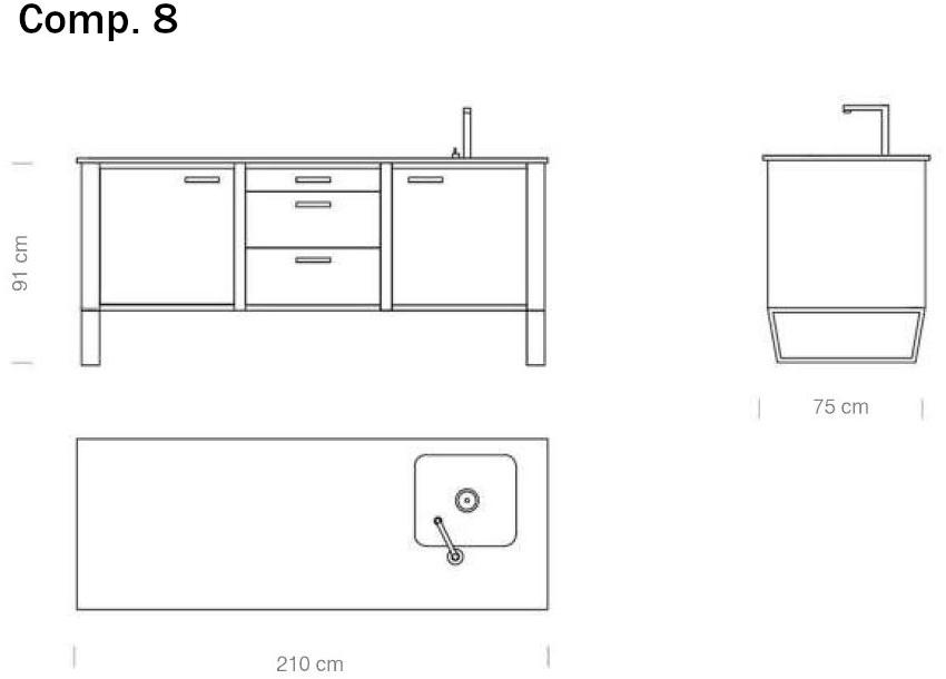 Lgtek Кухня из нержавеющей стали и дерева Window sun-id-1388816 - Вид №18