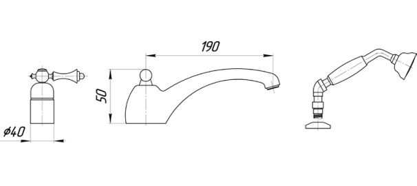Смеситель MIGLIORE Bomond ML.BMD-9755.DO для ванны/душа - золото  - Вид №2
