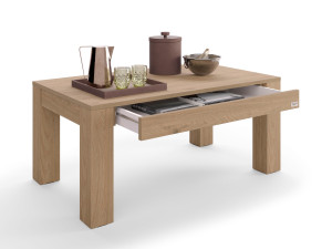 Прямоугольный журнальный столик из дуба для гостиной