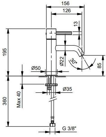 ABOUTWATER Смеситель для раковины, однорычажный, с сатинированной отделкой Af/21 A704wf - Вид №2