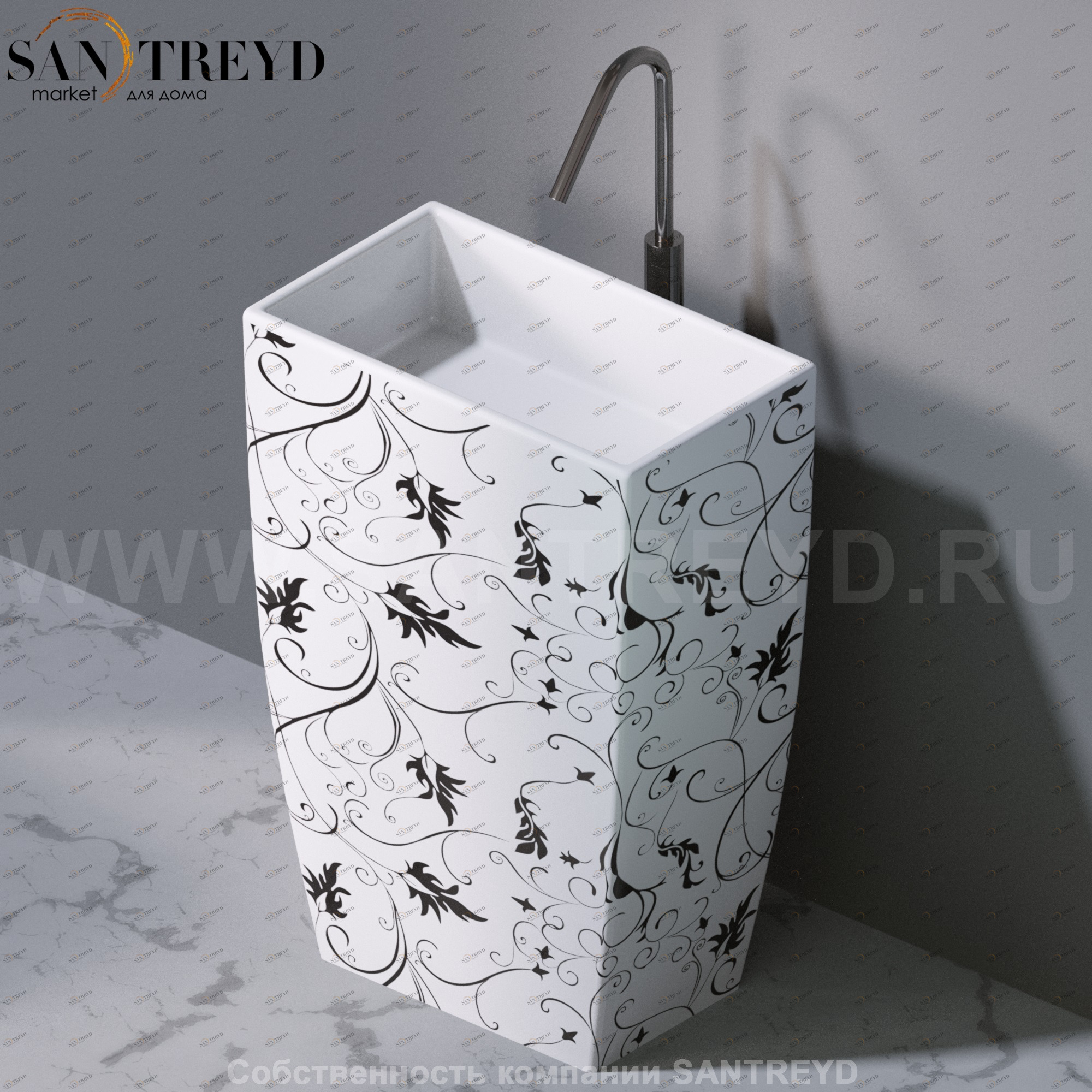 L110440 Напольная раковина стоящая прямоугольная A. e T. Italia Tower AeT ITALIA