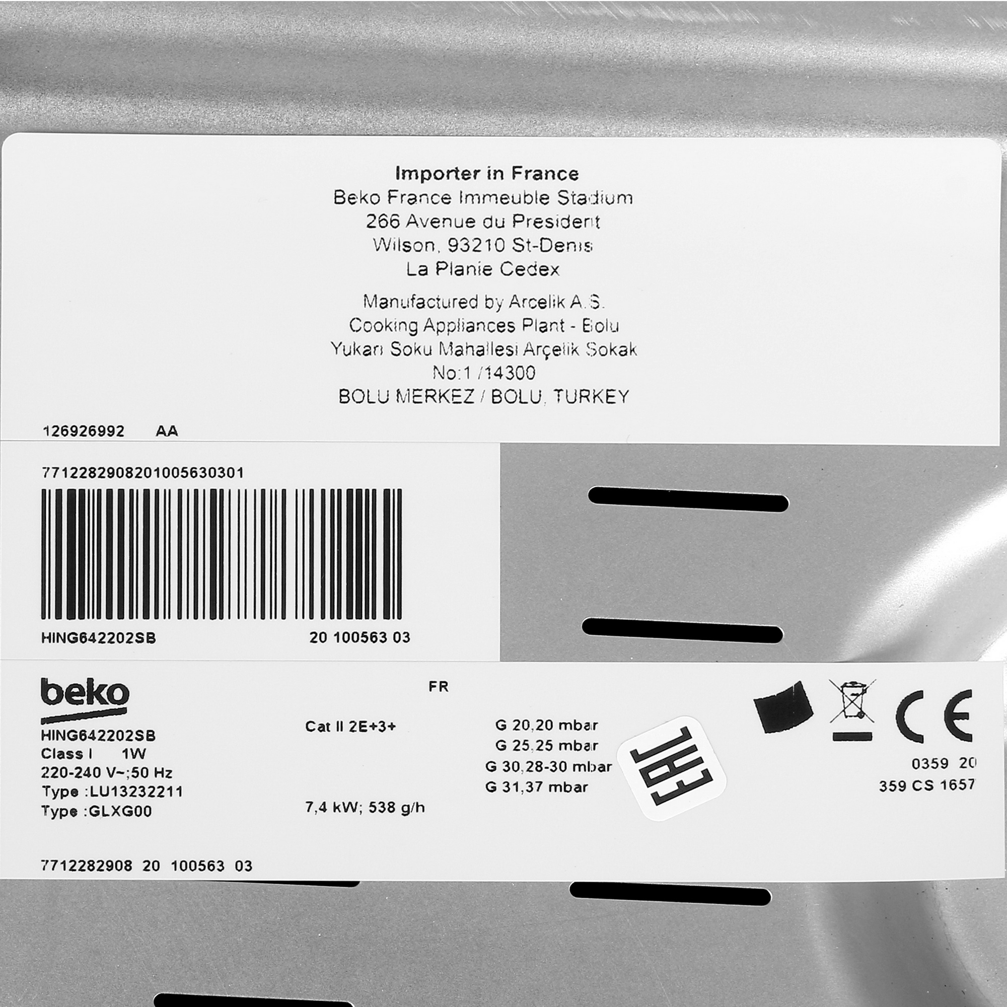 8169355 Газовая варочная поверхность Beko HING642202SB STDN-0064297 - Вид №4