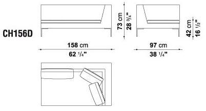 B&B Italia Мягкая кушетка из ткани Charles sun-id-1423353 - Вид №5