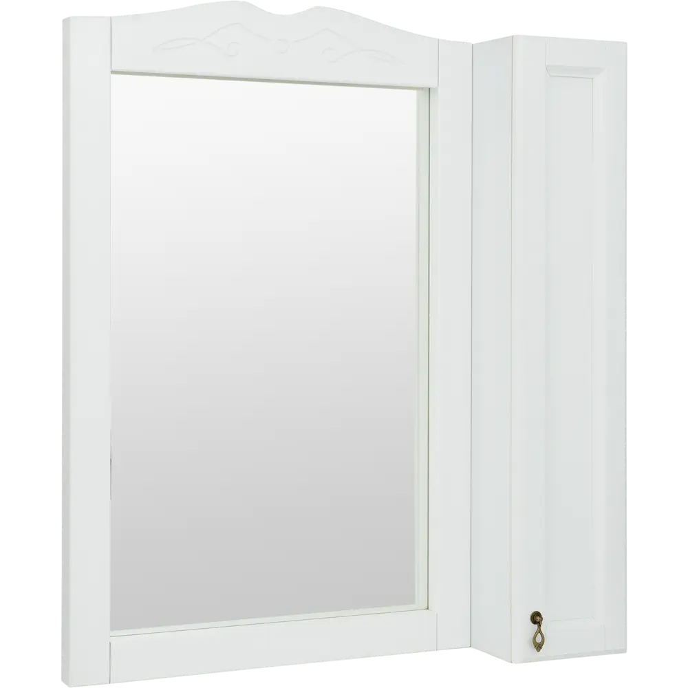 Шкаф зеркальный O-mebel «Retro», 85 см, массив бука, цвет белый 15086855 STLM-2034894  - Вид №1