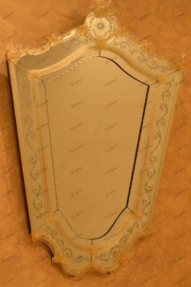 914 ORIGINALMURANOGLASS Венецианское зеркало Regina - муранское стекло OMG  см 