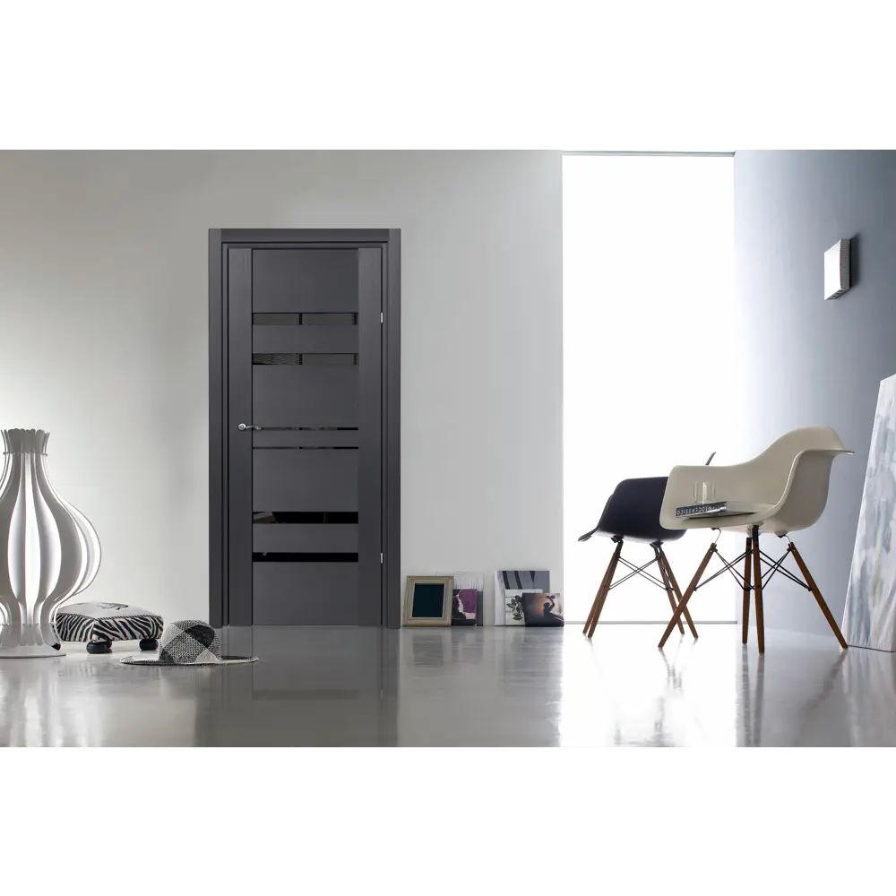Дверь межкомнатная Artens Велдон глухая Hardflex цвет грей 70x200 см (c замком и петлями) 82401480 STLM-2028504  - Вид №3