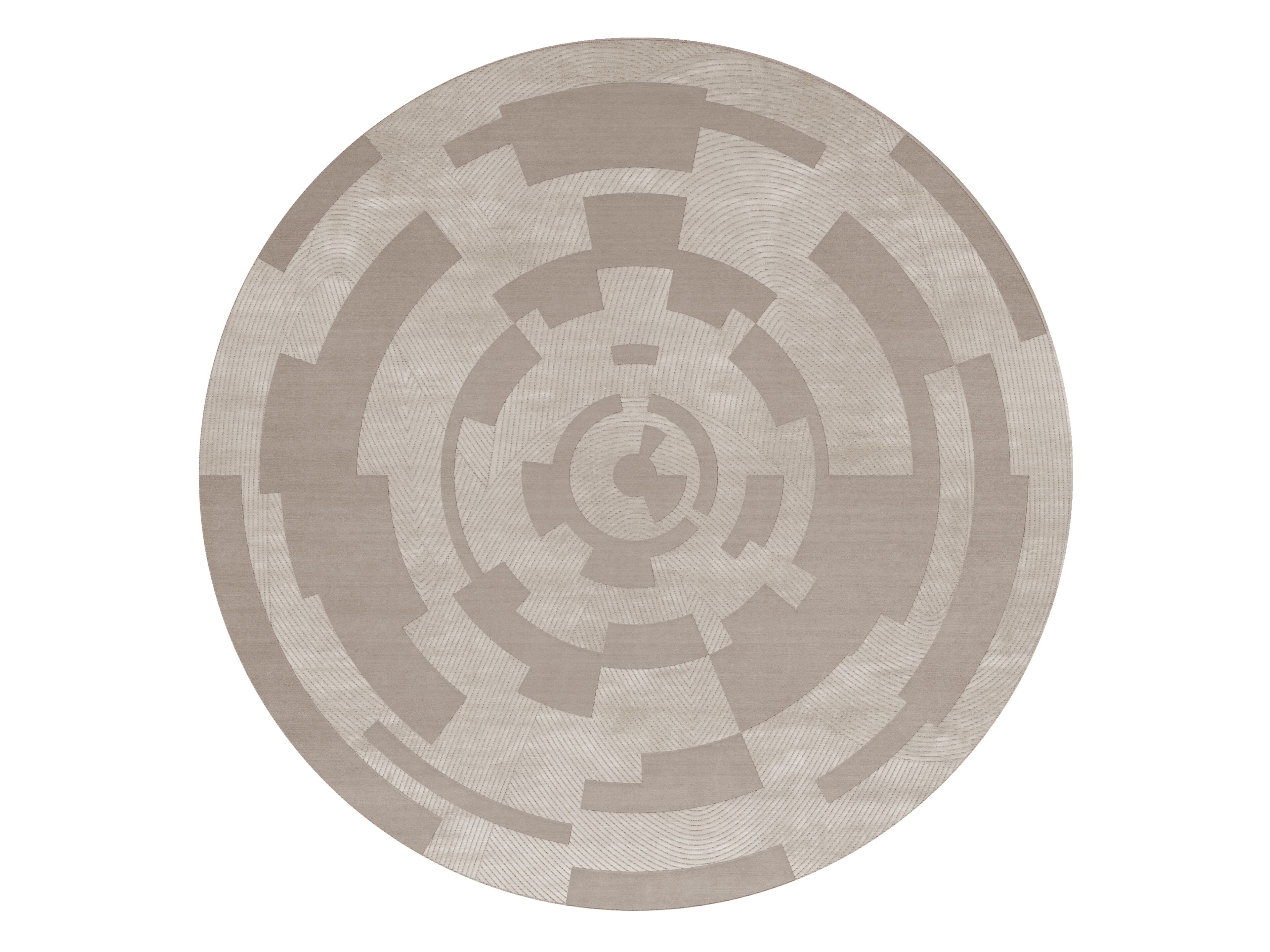 Круглый ковер ручной работы из шерсти и вискозы Bizzotto Italia Нара ARCH-00033169