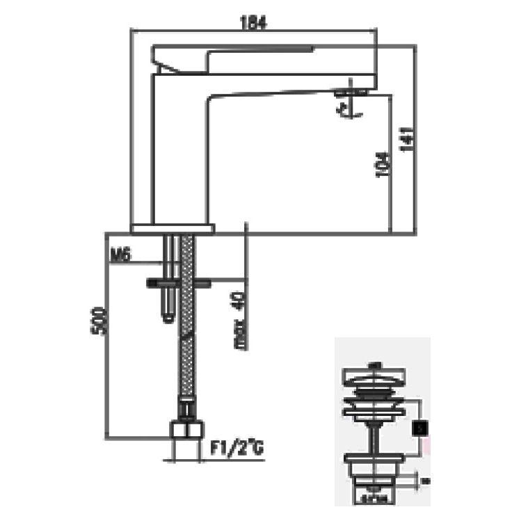 PE830102015 Смеситель для раковины Webert Pegaso - Вид №1