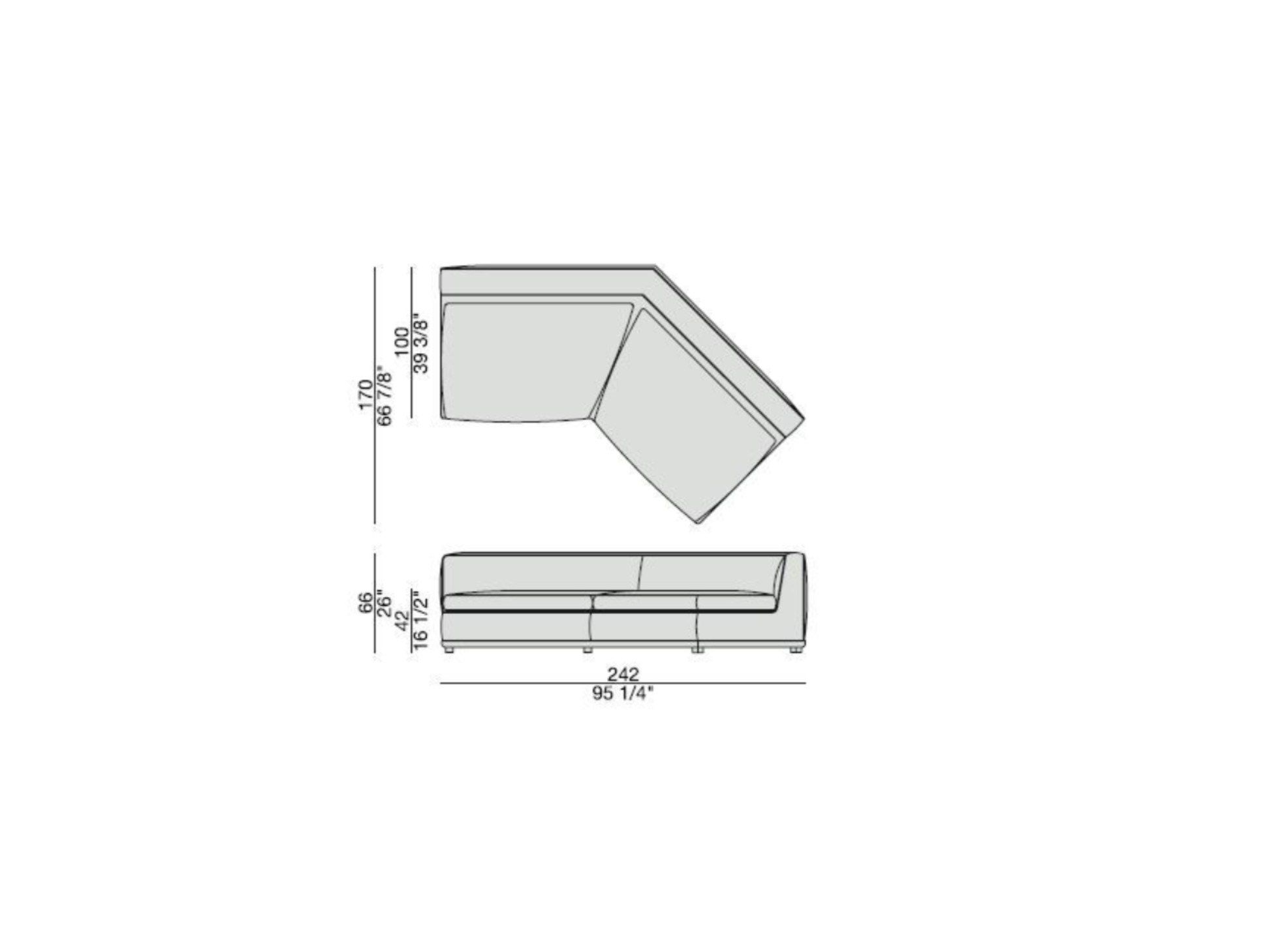 Угловой диван из ткани Porada ARCH-00001628