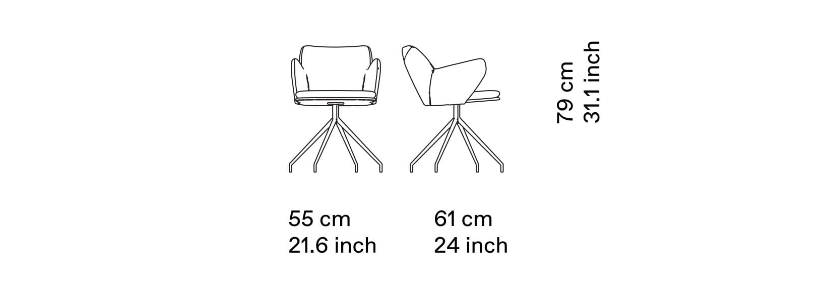 Тканевый поворотный стул с подлокотниками DIZA OXYQ ARCH-00067745 - Вид №3