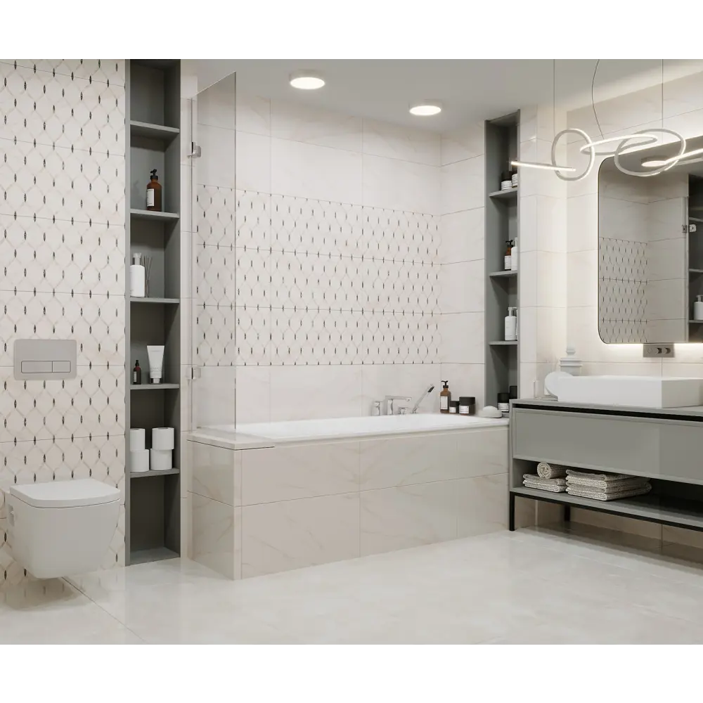 Настенная плитка Azori Astra в стиле кремового мрамора 31.5×63 см 87112449 STLM-0073397 - Вид №6