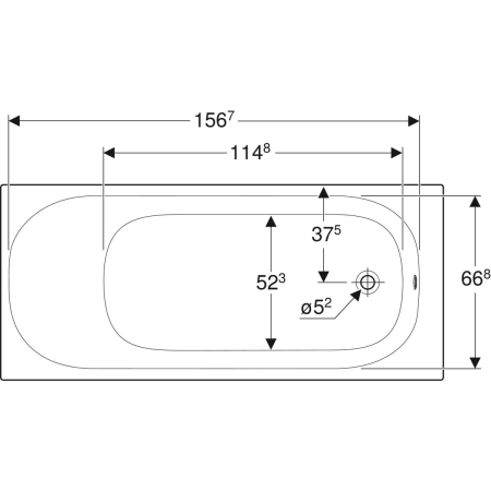 554.042.01.1 Прямоугольная ванна Geberit Soana, узкий край Geberit  - Вид №15