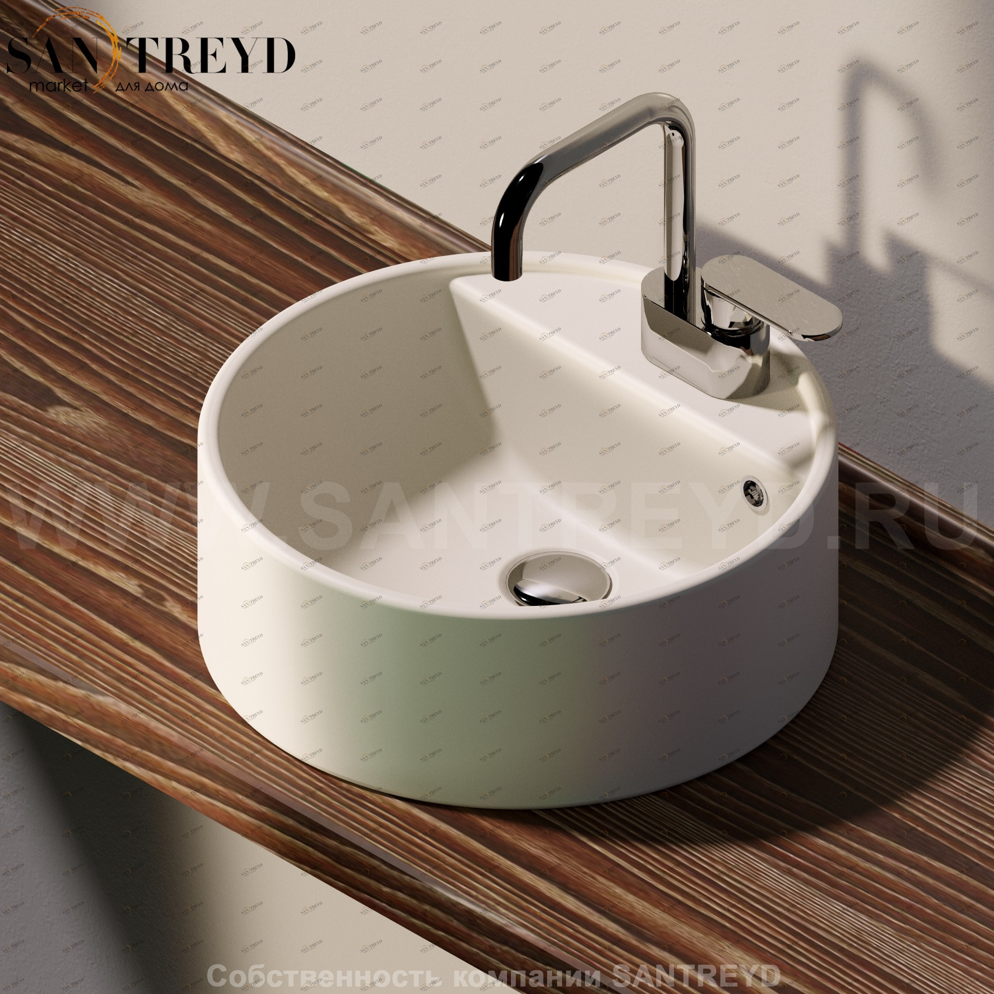 505042A9003 Накладная раковина на столешницу  круглая Ceramica Flaminia Twin