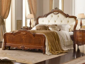 Valderamobili Кровать из орехового дерева с изголовьем капитоне Casa principe Cprl50/n