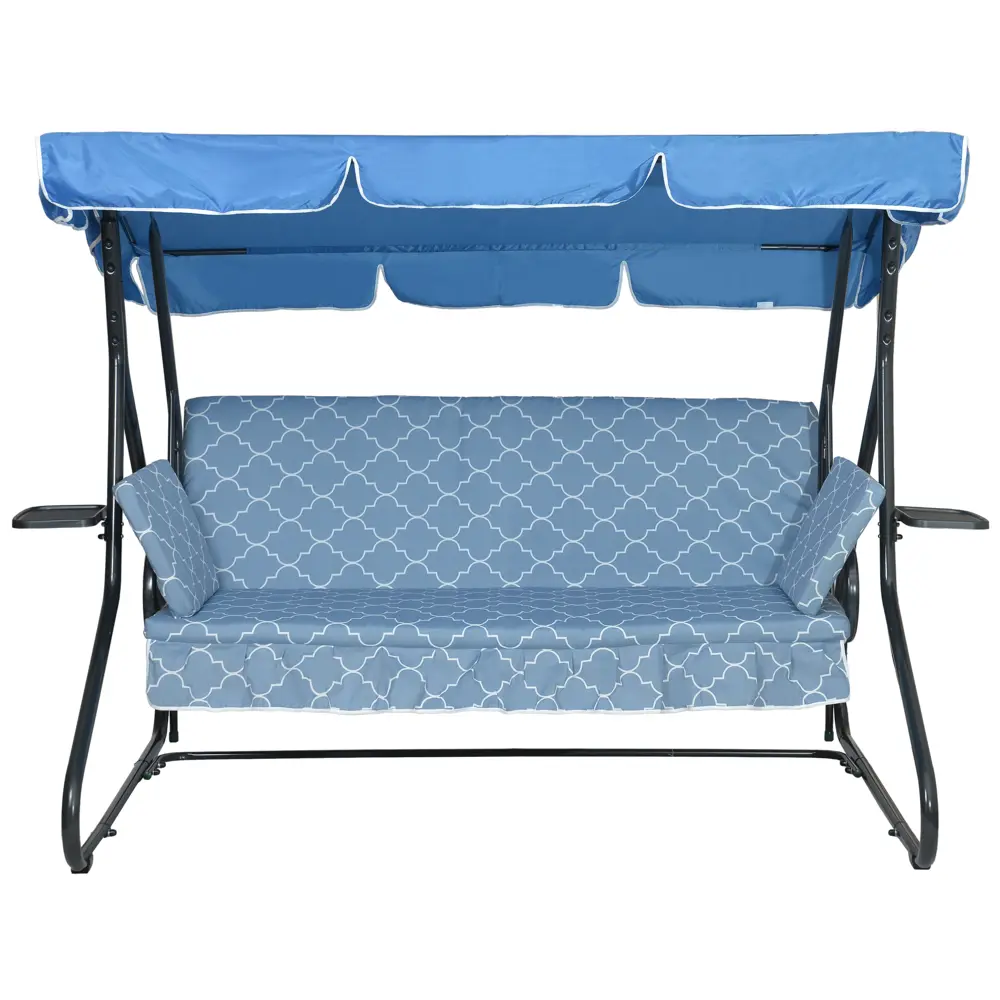 Качели садовые BEGINIA Losanna 2-х местные до 280 кг металл голубой STLM-2054043 - Вид №2