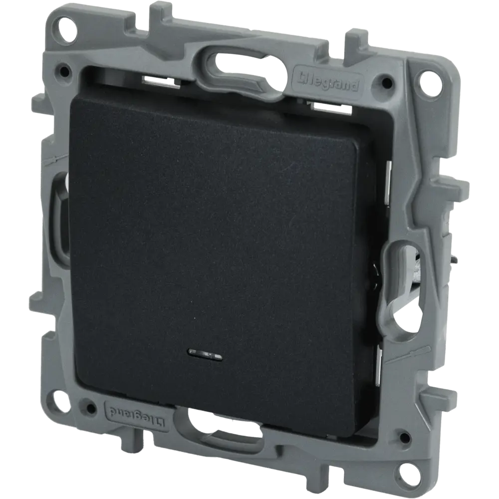 Legrand Etika - выключатель встраиваемый с подсветкой, антрацит 82496731 STLM-0028735