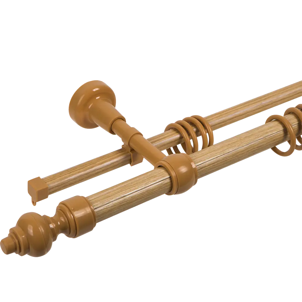 Карниз двухрядный 300 см металл/пластик цвет дуб РУССКИЕ КАРНИЗЫ Стандарт STLM-2094548