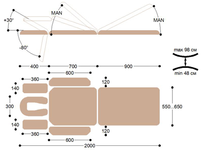X103K Массажный стол heliox x103k Heliox  - Вид №4