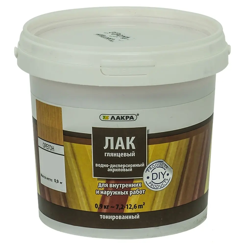 Лак тонированный водный цвета орегон 0.9 кг ЛАКРА STLM-2055847
