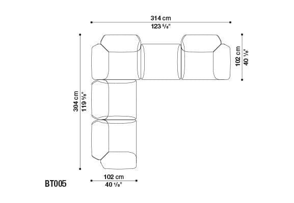 Секционный диван из ткани B&B Italia Outdoor Butterfly ARCH-00041707 - Вид №6