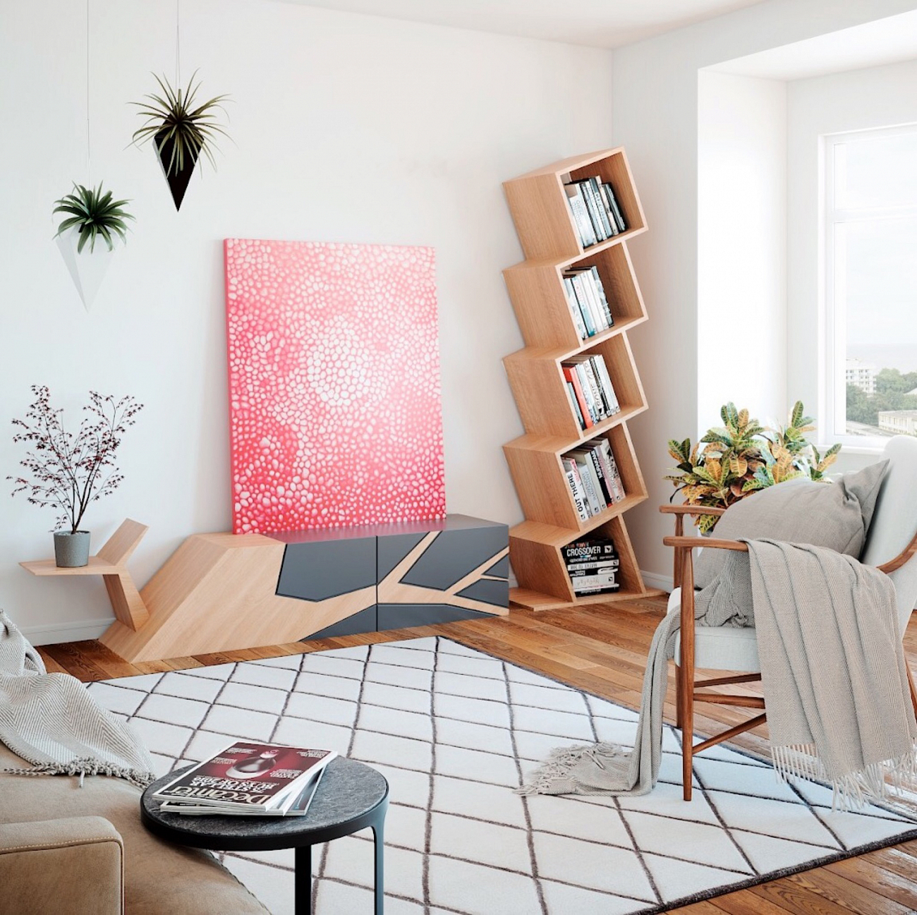 Прикроватная тумбочка дизайнерская золотая "Лория" ODINGENIY  178292 Белый;коричневый  - Вид №4