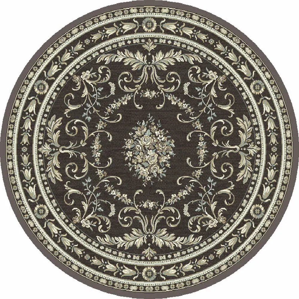 Ковер вискоза Genova 066/757570 ø160 см цвет черный 85304799 STLM-2186010 RAGOLLE 