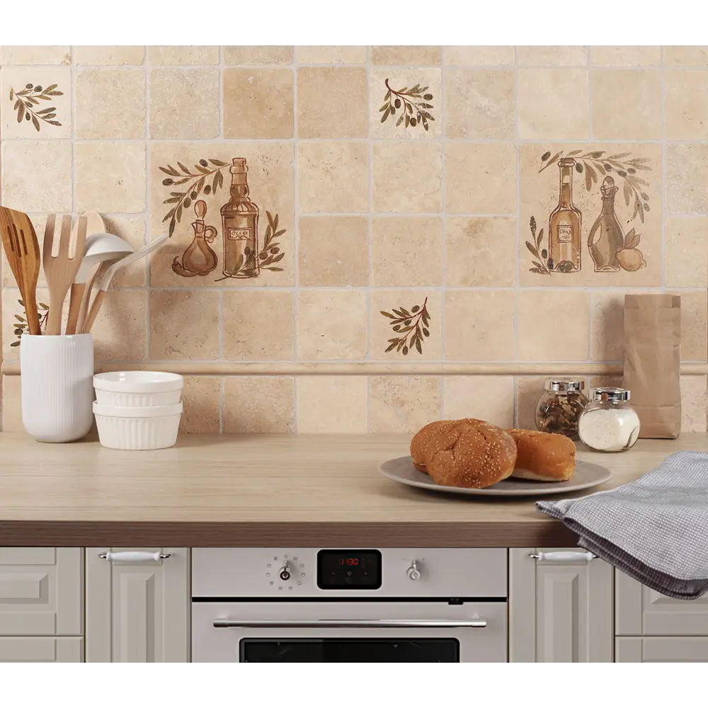 Вставка настенная Provance Масло 20x20 см матовая цвет белый 16993377 STLM-2136584 Santreyd - Вид №6