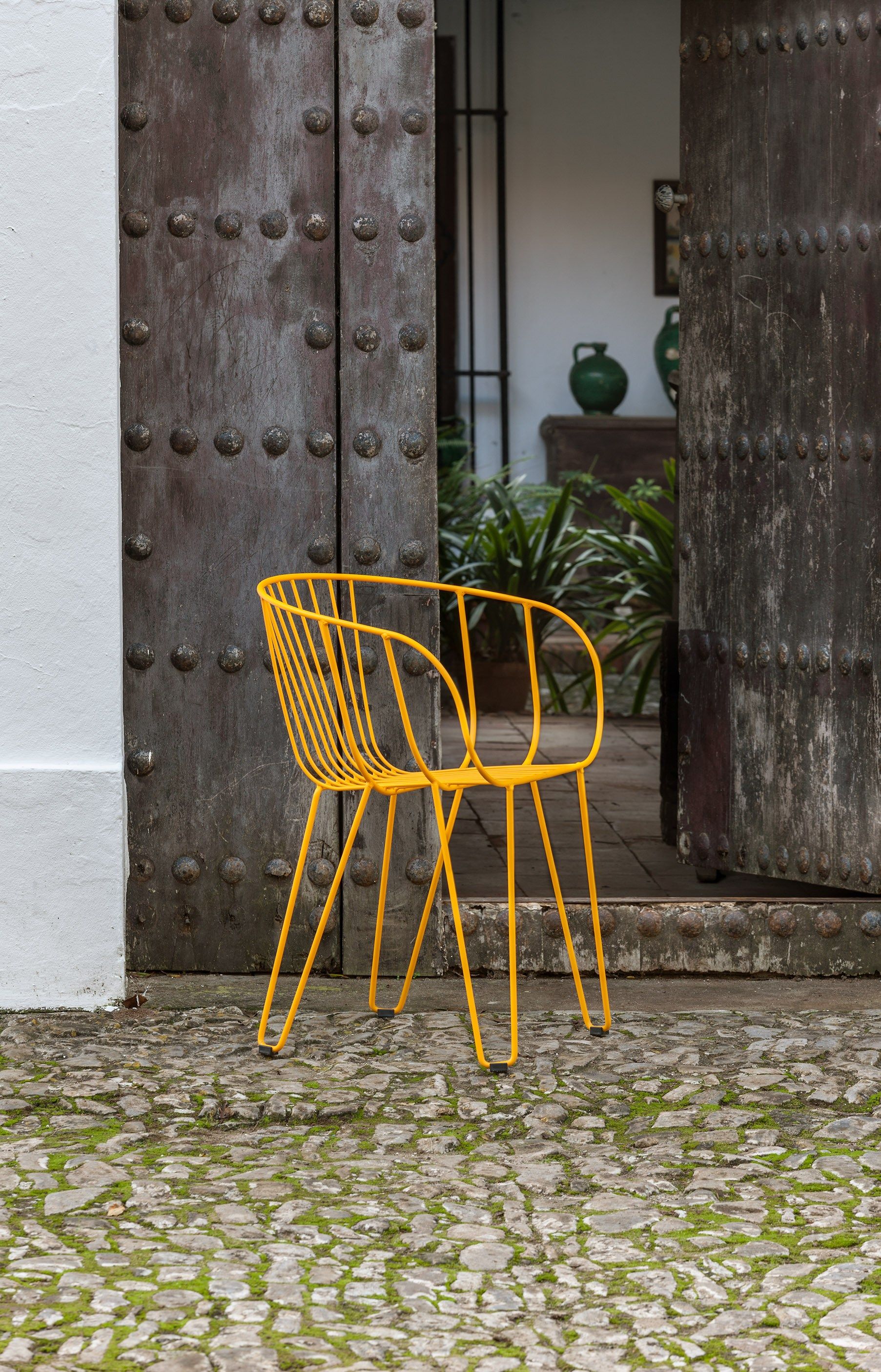 Штабелируемый садовый стул из оцинкованной стали iSimar оливковое дерево ARCH-00019547 - Вид №6